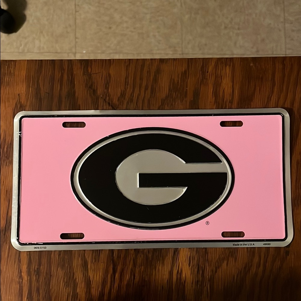 Pink Georgia Bulldogs License Plate Frame